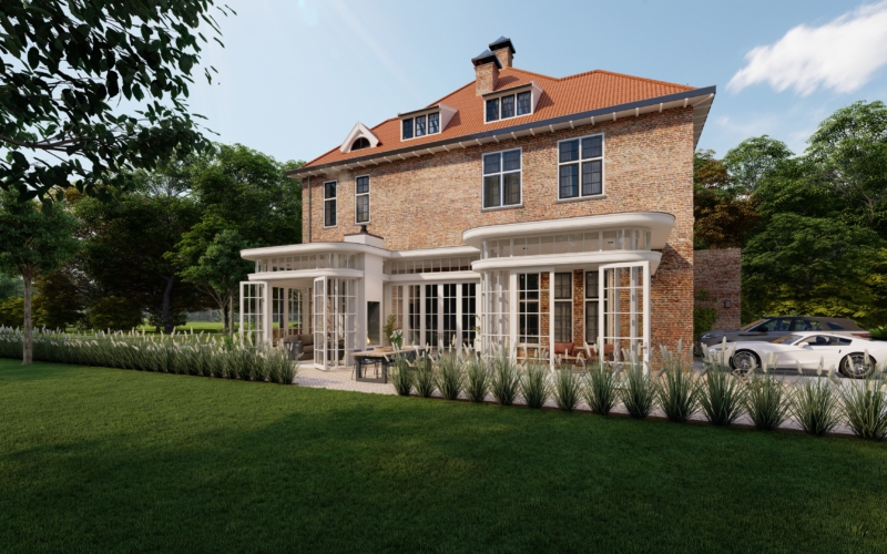 Ronde aanbouw van hout